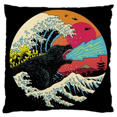 Retro Wave Kaiju Godzilla Japanese Pop Art Style Large Cushion Case (one Side) by Modalart