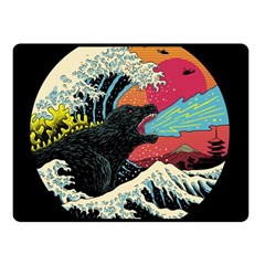 Retro Wave Kaiju Godzilla Japanese Pop Art Style Two Sides Fleece Blanket (small) by Modalart