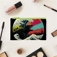 Retro Wave Kaiju Godzilla Japanese Pop Art Style Cosmetic Bag (xs) by Modalart