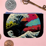 Retro Wave Kaiju Godzilla Japanese Pop Art Style Large Coin Purse Front