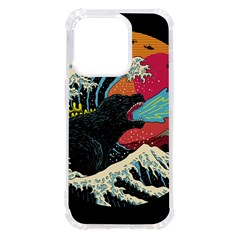 Retro Wave Kaiju Godzilla Japanese Pop Art Style Iphone 14 Pro Tpu Uv Print Case by Modalart