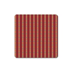 Pattern Background Red Stripes Square Magnet by Amaryn4rt