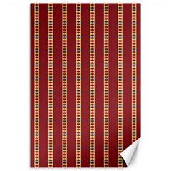 Pattern Background Red Stripes Canvas 24  X 36  by Amaryn4rt