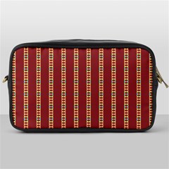 Pattern Background Red Stripes Toiletries Bag (one Side) by Amaryn4rt