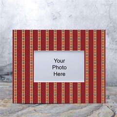 Pattern Background Red Stripes White Tabletop Photo Frame 4 x6  by Amaryn4rt