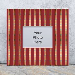 Pattern Background Red Stripes White Wall Photo Frame 5  X 7  by Amaryn4rt