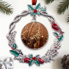 Stainless Structure Collection Metal X mas Wreath Holly Leaf Ornament by Amaryn4rt