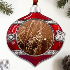 Stainless Structure Collection Metal Snowflake And Bell Red Ornament by Amaryn4rt