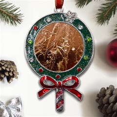 Ice Iced Structure Frozen Frost Metal X mas Lollipop With Crystal Ornament by Amaryn4rt