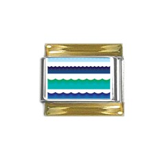 Water Border Water Waves Ocean Sea Gold Trim Italian Charm (9mm) by Amaryn4rt