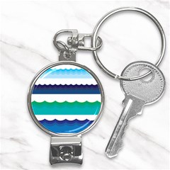 Water Border Water Waves Ocean Sea Nail Clippers Key Chain by Amaryn4rt