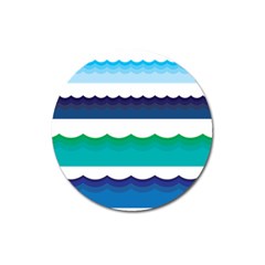 Water Border Water Waves Ocean Sea Magnet 3  (round) by Amaryn4rt