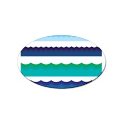 Water Border Water Waves Ocean Sea Sticker Oval (10 Pack)