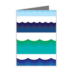 Water Border Water Waves Ocean Sea Mini Greeting Card by Amaryn4rt