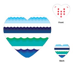 Water Border Water Waves Ocean Sea Playing Cards Single Design (heart) by Amaryn4rt