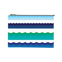 Water Border Water Waves Ocean Sea Cosmetic Bag (large) by Amaryn4rt