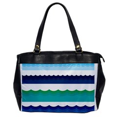 Water Border Water Waves Ocean Sea Oversize Office Handbag by Amaryn4rt