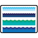 Water Border Water Waves Ocean Sea Fleece Blanket (Large) 80 x60  Blanket Front