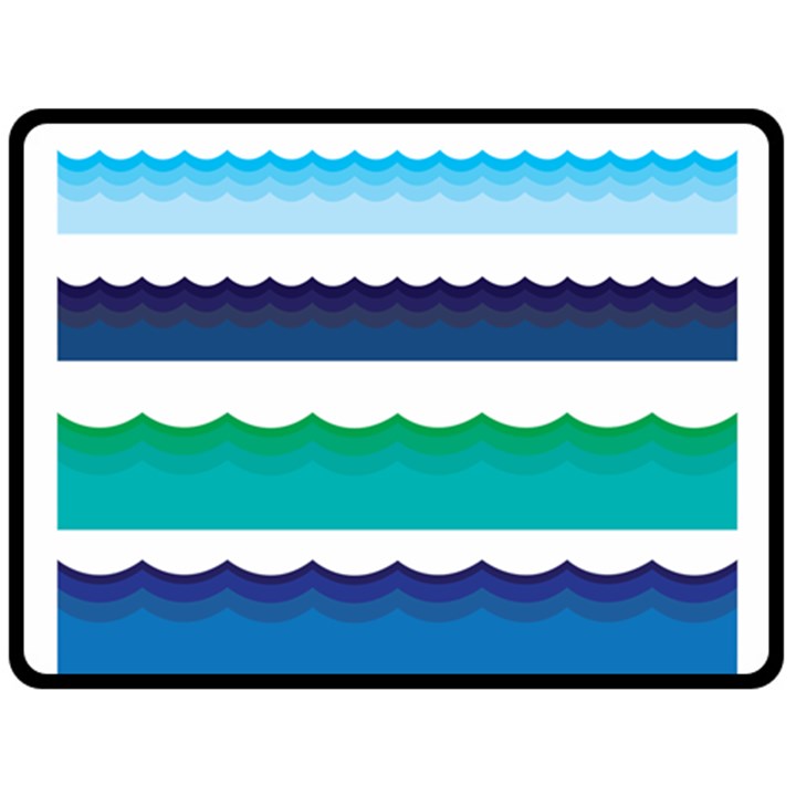 Water Border Water Waves Ocean Sea Fleece Blanket (Large)