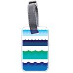 Water Border Water Waves Ocean Sea Luggage Tag (two sides) Front