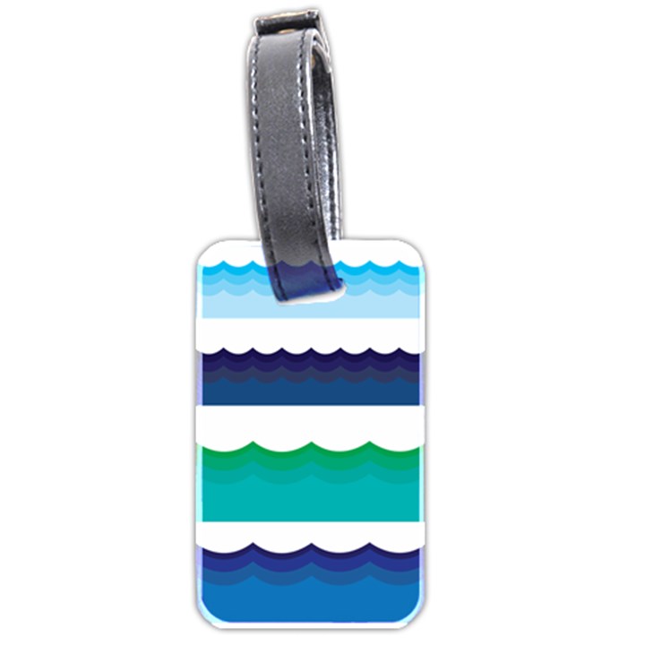 Water Border Water Waves Ocean Sea Luggage Tag (two sides)