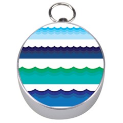 Water Border Water Waves Ocean Sea Silver Compasses by Amaryn4rt