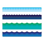 Water Border Water Waves Ocean Sea Two Sides Premium Plush Fleece Blanket (Mini) 35 x27  Blanket Front