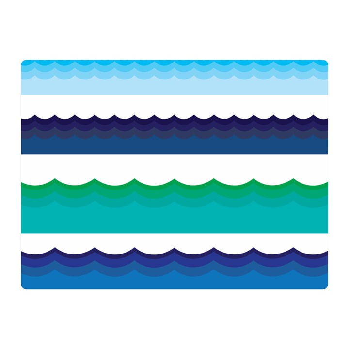 Water Border Water Waves Ocean Sea Two Sides Premium Plush Fleece Blanket (Mini)