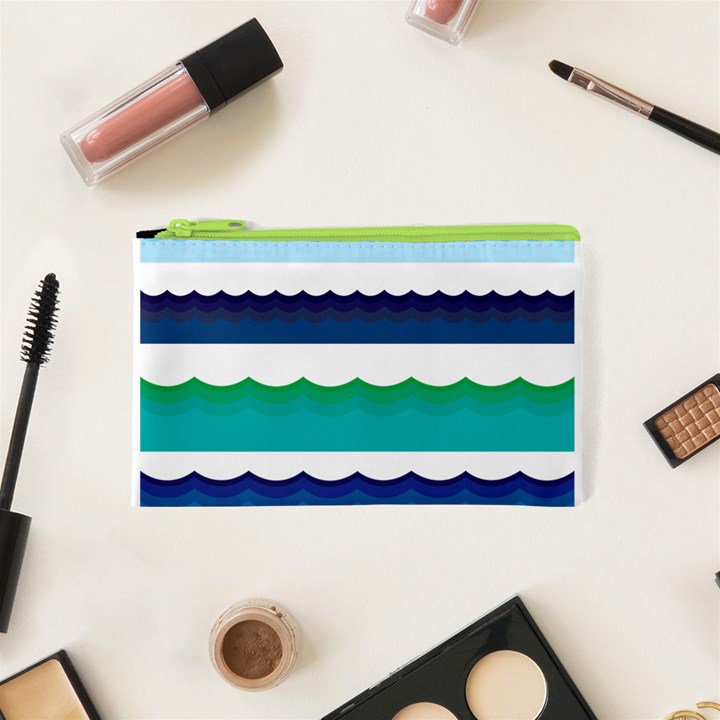 Water Border Water Waves Ocean Sea Cosmetic Bag (XS)