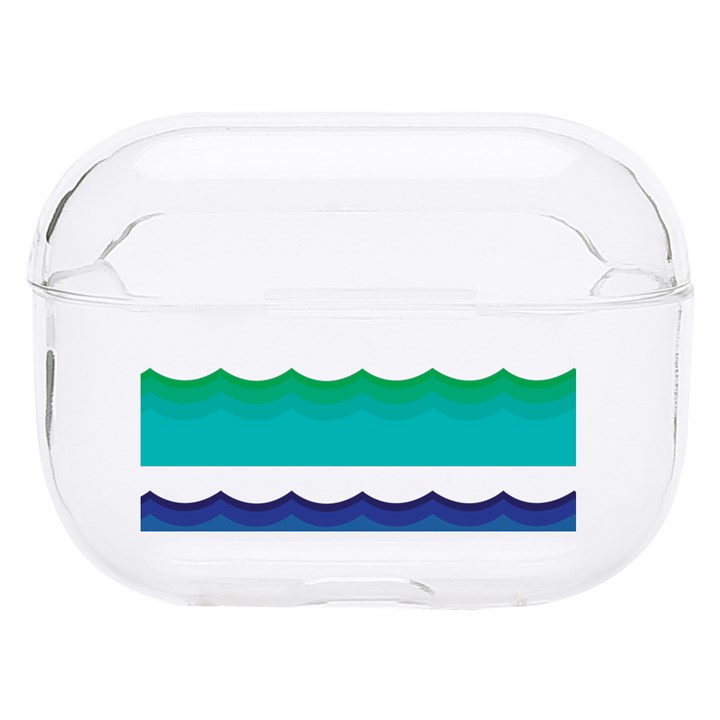 Water Border Water Waves Ocean Sea Hard PC AirPods Pro Case