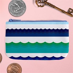 Water Border Water Waves Ocean Sea Large Coin Purse by Amaryn4rt