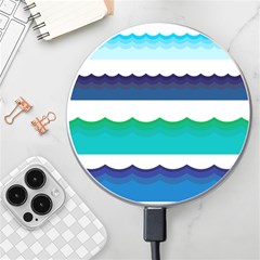 Water Border Water Waves Ocean Sea Wireless Fast Charger(white) by Amaryn4rt