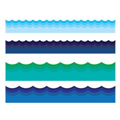 Water Border Water Waves Ocean Sea Two Sides Premium Plush Fleece Blanket (extra Small)