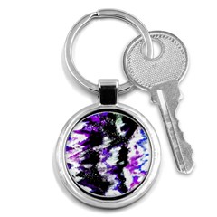 Abstract Canvas Acrylic Digital Design Key Chain (round) by Amaryn4rt