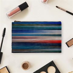 Background Horizontal Lines Cosmetic Bag (medium) by Amaryn4rt