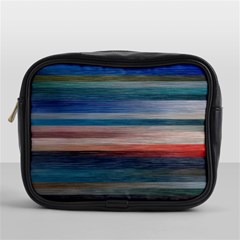 Background Horizontal Lines Mini Toiletries Bag (one Side) by Amaryn4rt