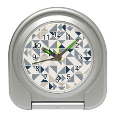 Geometric Triangle Modern Mosaic Travel Alarm Clock by Amaryn4rt