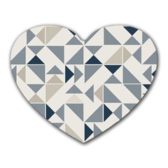 Geometric Triangle Modern Mosaic Heart Mousepad by Amaryn4rt