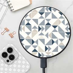 Geometric Triangle Modern Mosaic Wireless Fast Charger(black) by Amaryn4rt