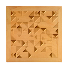 Geometric Triangle Modern Mosaic Wood Photo Frame Cube by Amaryn4rt