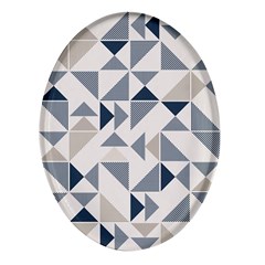 Geometric Triangle Modern Mosaic Oval Glass Fridge Magnet (4 Pack) by Amaryn4rt