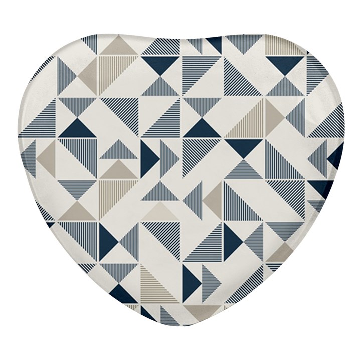 Geometric Triangle Modern Mosaic Heart Glass Fridge Magnet (4 pack)