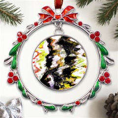 Canvas Acrylic Digital Design Art Metal X mas Wreath Ribbon Ornament by Amaryn4rt