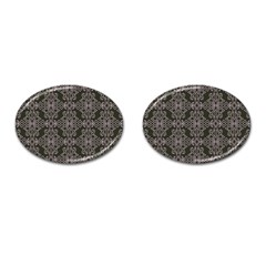 Line Geometry Pattern Geometric Cufflinks (oval) by Amaryn4rt