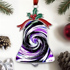 Canvas Acrylic Digital Design Metal Holly Leaf Bell Ornament by Amaryn4rt