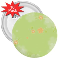 Aniseed Green Vintage Background 3  Buttons (10 Pack)  by Amaryn4rt