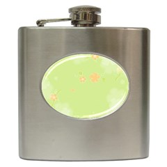 Aniseed Green Vintage Background Hip Flask (6 Oz) by Amaryn4rt