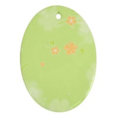 Aniseed Green Vintage Background Oval Ornament (two Sides) by Amaryn4rt