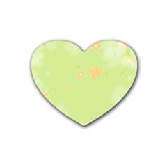 Aniseed Green Vintage Background Rubber Coaster (heart) by Amaryn4rt