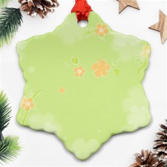 Aniseed Green Vintage Background Snowflake Ornament (two Sides) by Amaryn4rt